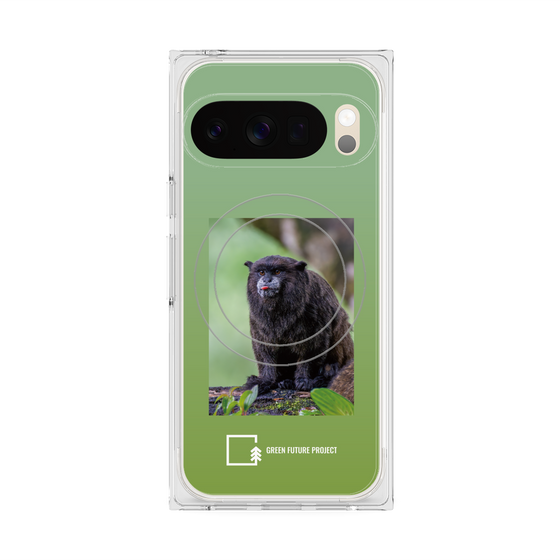 Premium Square Case with Pixelsnap［ Green Future Project - Black-mantled Tamarin ］