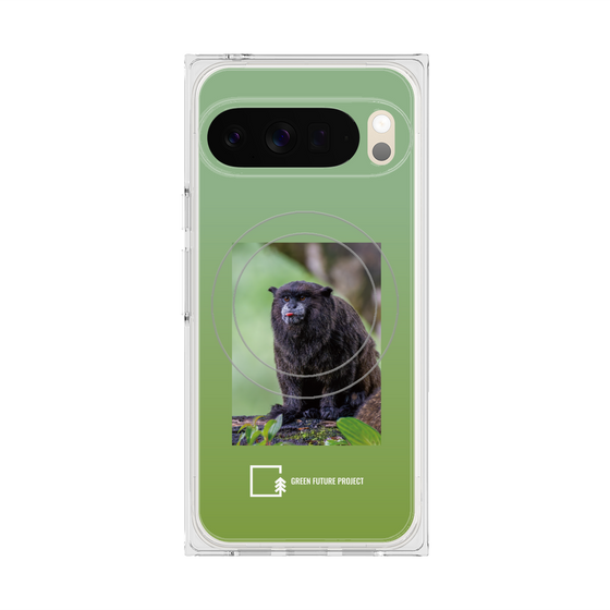 Premium Square Case with Pixelsnap［ Green Future Project - Black-mantled Tamarin ］