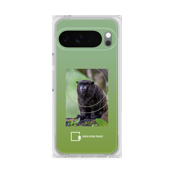 Premium Square Case with Pixelsnap［ Green Future Project - Black-mantled Tamarin ］