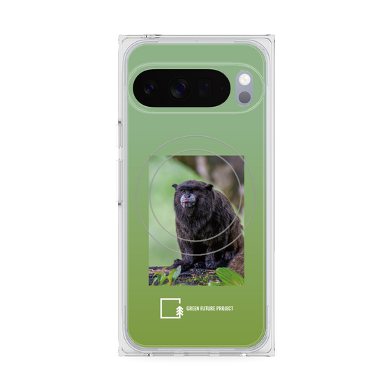 Premium Square Case with Pixelsnap［ Green Future Project - Black-mantled Tamarin ］