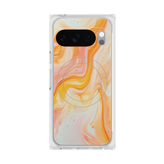 Premium Square Case with Pixelsnap［ Color Rain - Original - Tangerine Mist ］