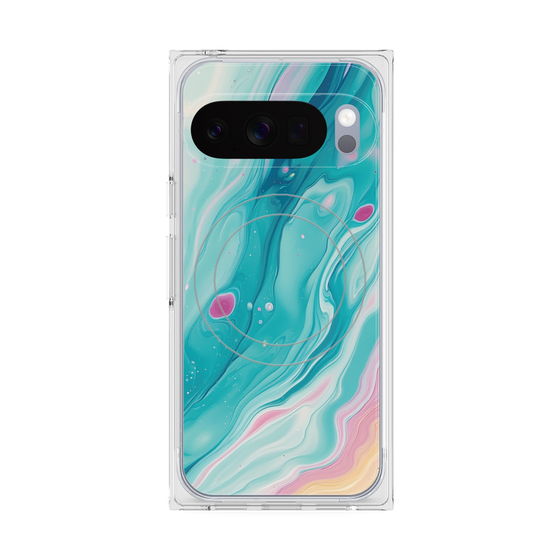 Premium Square Case with Pixelsnap［ Color Rain - Original - Serene Wave ］
