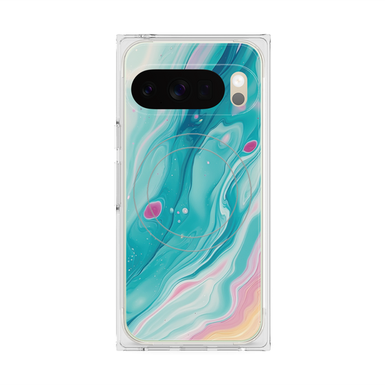 Premium Square Case with Pixelsnap［ Color Rain - Original - Serene Wave ］
