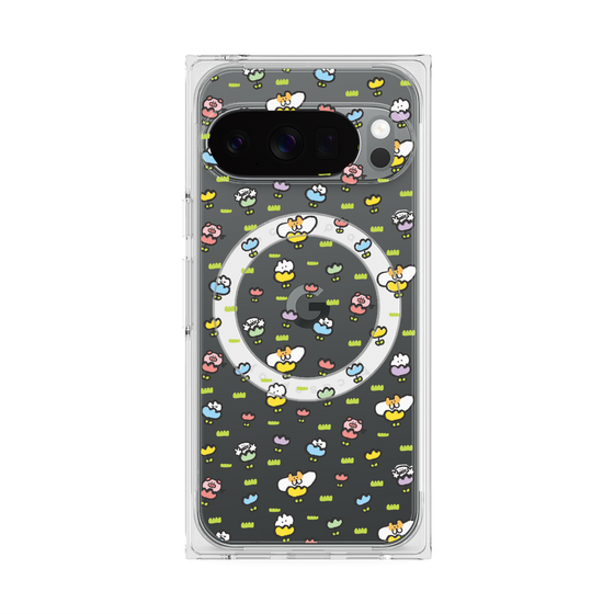 Premium Square Case with Pixelsnap［ Mokmokchan - Flower - All-over Pattern ］