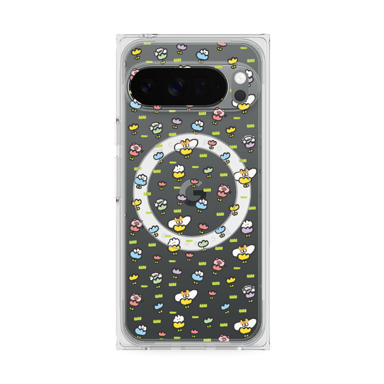 Premium Square Case with Pixelsnap［ Mokmokchan - Flower - All-over Pattern ］