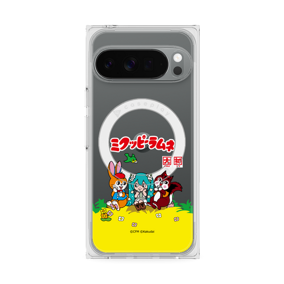 Premium Square Case with Pixelsnap［ Hatsune Miku × Kuppy Ramune - Package - Clear ］