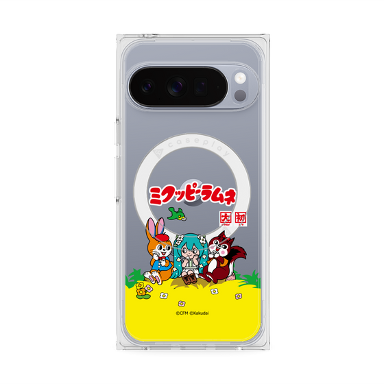Premium Square Case with Pixelsnap［ Hatsune Miku × Kuppy Ramune - Package - Clear ］