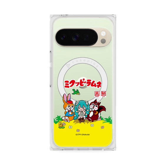 Premium Square Case with Pixelsnap［ Hatsune Miku × Kuppy Ramune - Package - Clear ］
