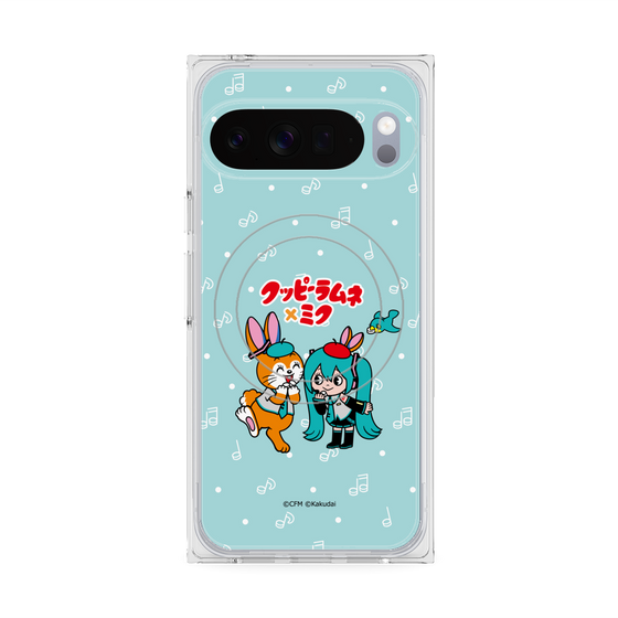 Premium Square Case with Pixelsnap［ Hatsune Miku × Kuppy Ramune - Hatsune Miku × Kuppy - Chibi Illustration ］