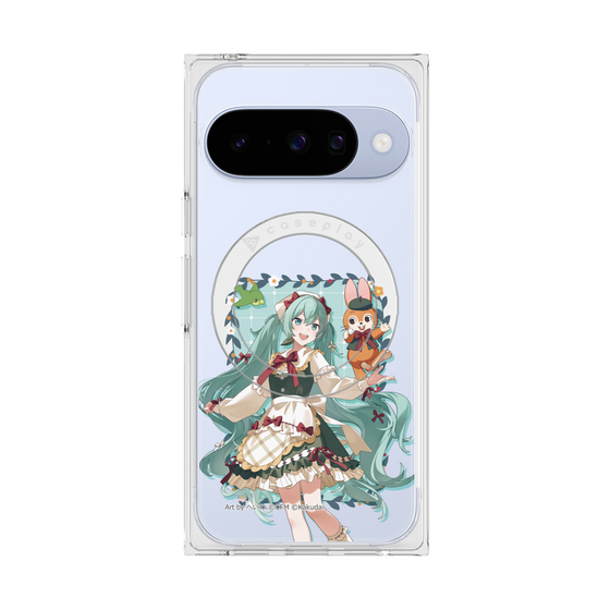 Premium Square Case with Pixelsnap［ Hatsune Miku × Kuppy Ramune - Hatsune Miku × Kuppy - Full-body Illustration 1 ］