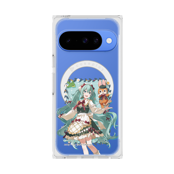 Premium Square Case with Pixelsnap［ Hatsune Miku × Kuppy Ramune - Hatsune Miku × Kuppy - Full-body Illustration 1 ］