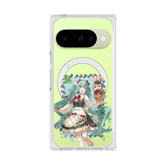 Premium Square Case with Pixelsnap［ Hatsune Miku × Kuppy Ramune - Hatsune Miku × Kuppy - Full-body Illustration 1 ］