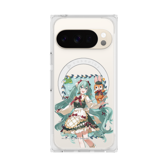 Premium Square Case with Pixelsnap［ Hatsune Miku × Kuppy Ramune - Hatsune Miku × Kuppy - Full-body Illustration 1 ］