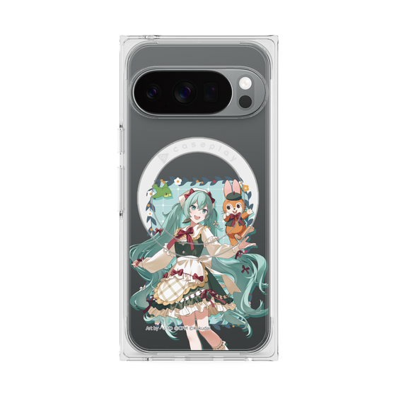Premium Square Case with Pixelsnap［ Hatsune Miku × Kuppy Ramune - Hatsune Miku × Kuppy - Full-body Illustration 1 ］