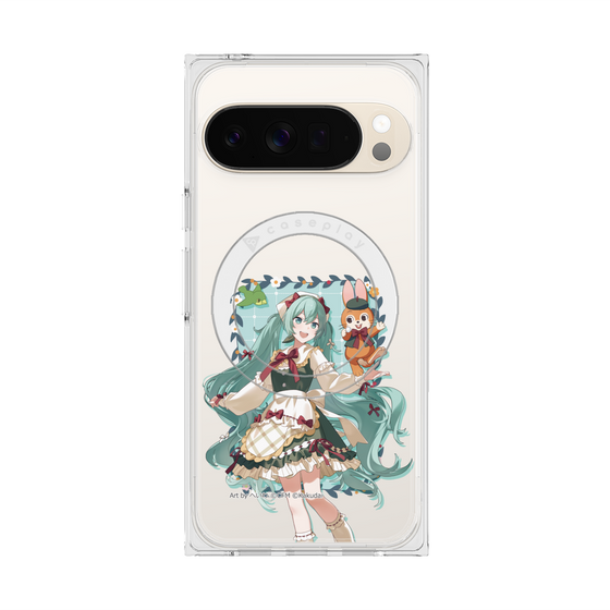 Premium Square Case with Pixelsnap［ Hatsune Miku × Kuppy Ramune - Hatsune Miku × Kuppy - Full-body Illustration 1 ］