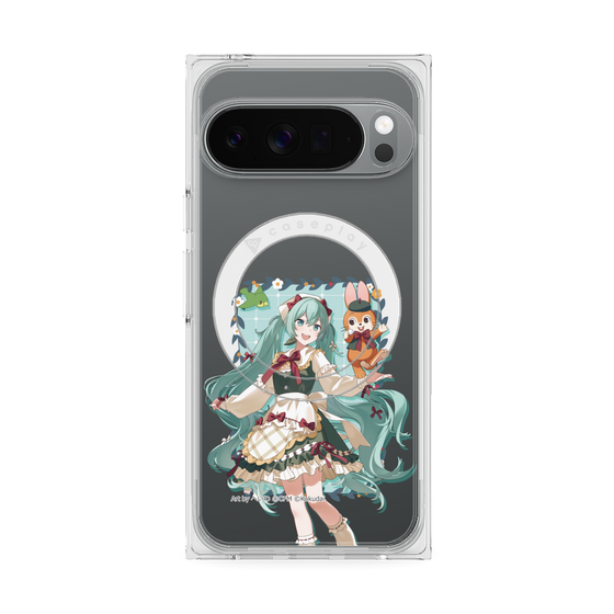 Premium Square Case with Pixelsnap［ Hatsune Miku × Kuppy Ramune - Hatsune Miku × Kuppy - Full-body Illustration 1 ］