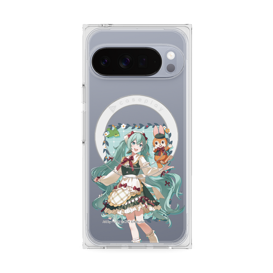 Premium Square Case with Pixelsnap［ Hatsune Miku × Kuppy Ramune - Hatsune Miku × Kuppy - Full-body Illustration 1 ］