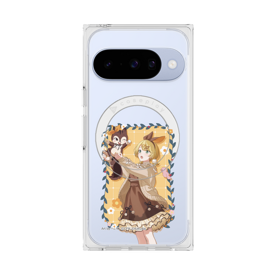 Premium Square Case with Pixelsnap［ Hatsune Miku × Kuppy Ramune - Kagamine Rin × Ram - Full-body Illustration 1 ］