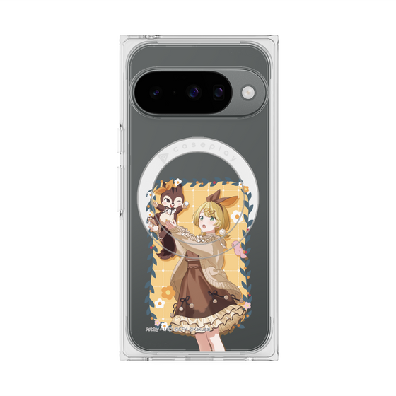 Premium Square Case with Pixelsnap［ Hatsune Miku × Kuppy Ramune - Kagamine Rin × Ram - Full-body Illustration 1 ］