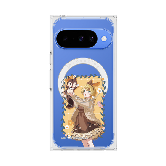 Premium Square Case with Pixelsnap［ Hatsune Miku × Kuppy Ramune - Kagamine Rin × Ram - Full-body Illustration 1 ］
