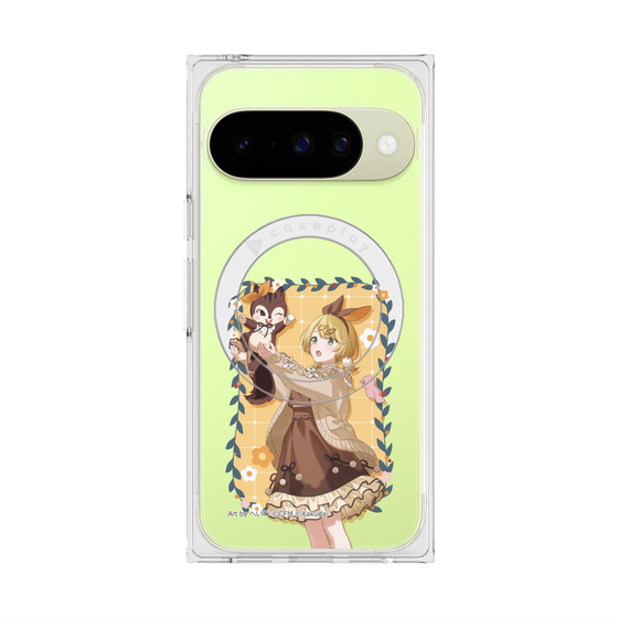 Premium Square Case with Pixelsnap［ Hatsune Miku × Kuppy Ramune - Kagamine Rin × Ram - Full-body Illustration 1 ］