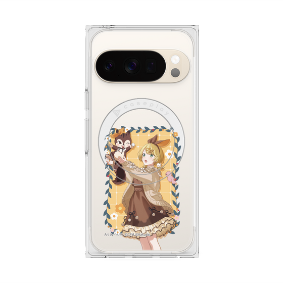 Premium Square Case with Pixelsnap［ Hatsune Miku × Kuppy Ramune - Kagamine Rin × Ram - Full-body Illustration 1 ］