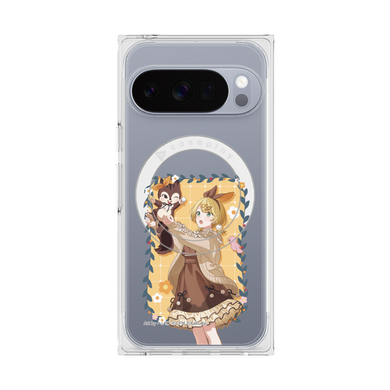 Premium Square Case with Pixelsnap［ Hatsune Miku × Kuppy Ramune - Kagamine Rin × Ram - Full-body Illustration 1 ］