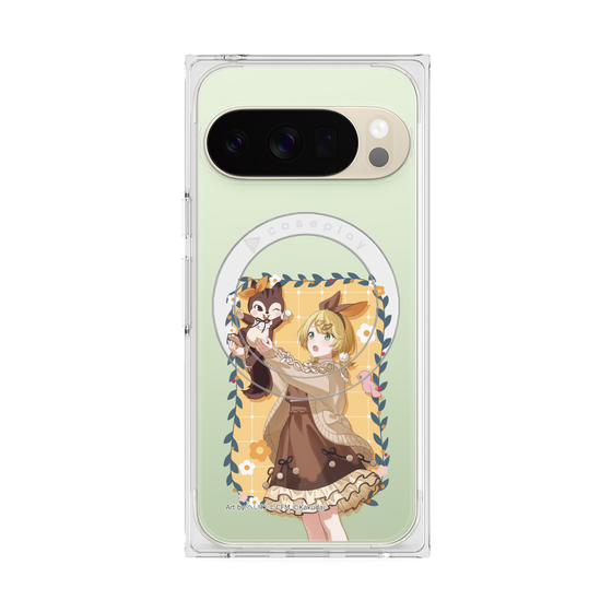 Premium Square Case with Pixelsnap［ Hatsune Miku × Kuppy Ramune - Kagamine Rin × Ram - Full-body Illustration 1 ］