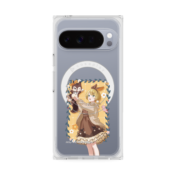 Premium Square Case with Pixelsnap［ Hatsune Miku × Kuppy Ramune - Kagamine Rin × Ram - Full-body Illustration 1 ］