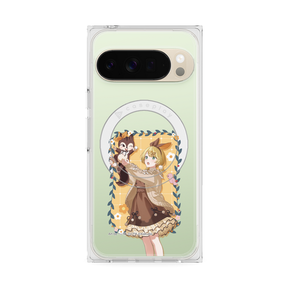 Premium Square Case with Pixelsnap［ Hatsune Miku × Kuppy Ramune - Kagamine Rin × Ram - Full-body Illustration 1 ］