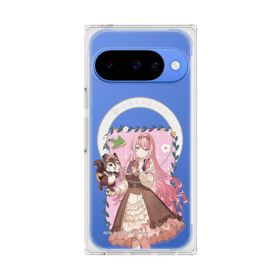 Premium Square Case with Pixelsnap［ Hatsune Miku × Kuppy Ramune - Megurine Luka × Ram - Full-body Illustration 1 ］