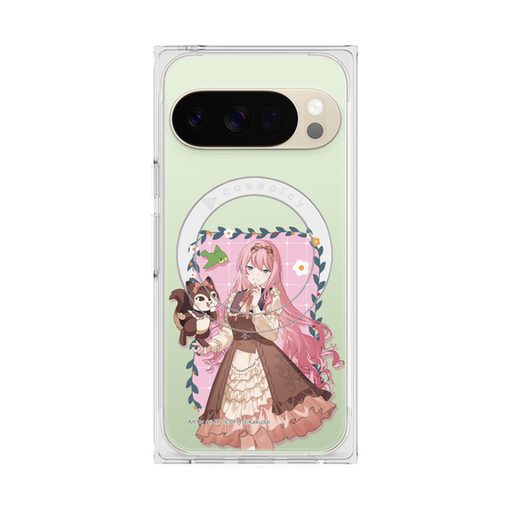 Premium Square Case with Pixelsnap［ Hatsune Miku × Kuppy Ramune - Megurine Luka × Ram - Full-body Illustration 1 ］