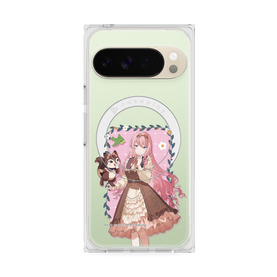 Premium Square Case with Pixelsnap［ Hatsune Miku × Kuppy Ramune - Megurine Luka × Ram - Full-body Illustration 1 ］