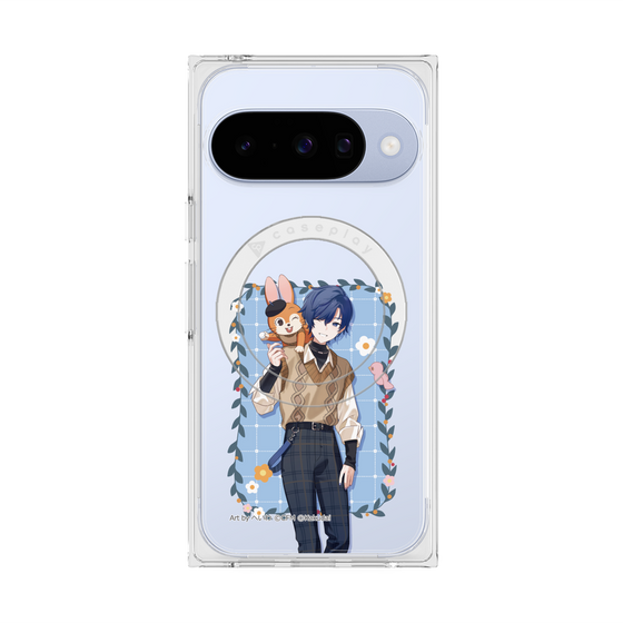 Premium Square Case with Pixelsnap［ Hatsune Miku × Kuppy Ramune - KAITO × Kuppy - Full-body Illustration 1 ］