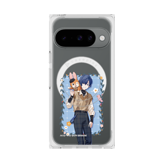 Premium Square Case with Pixelsnap［ Hatsune Miku × Kuppy Ramune - KAITO × Kuppy - Full-body Illustration 1 ］
