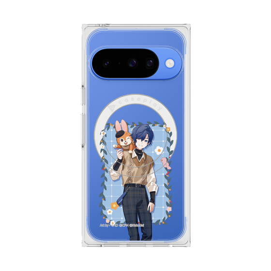 Premium Square Case with Pixelsnap［ Hatsune Miku × Kuppy Ramune - KAITO × Kuppy - Full-body Illustration 1 ］