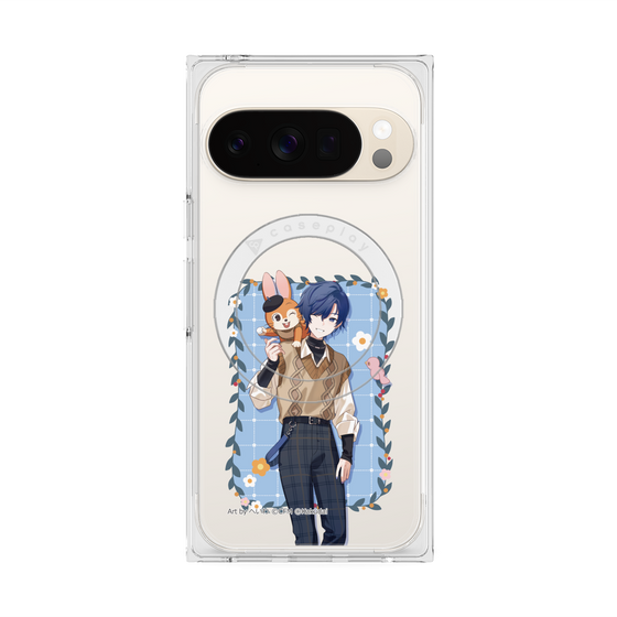 Premium Square Case with Pixelsnap［ Hatsune Miku × Kuppy Ramune - KAITO × Kuppy - Full-body Illustration 1 ］
