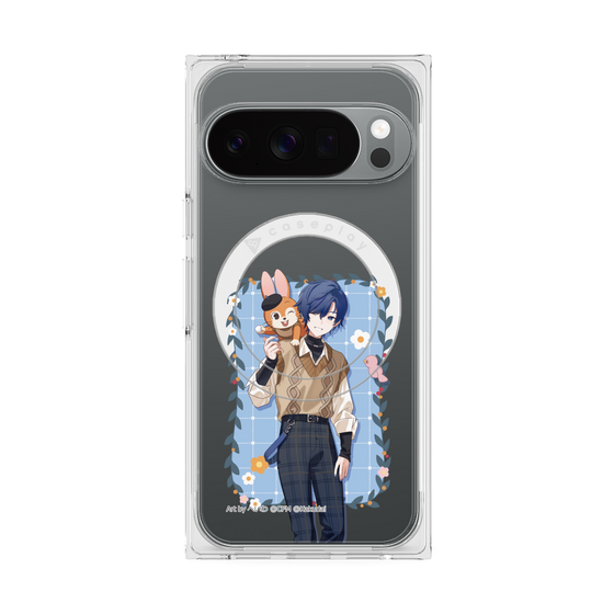 Premium Square Case with Pixelsnap［ Hatsune Miku × Kuppy Ramune - KAITO × Kuppy - Full-body Illustration 1 ］
