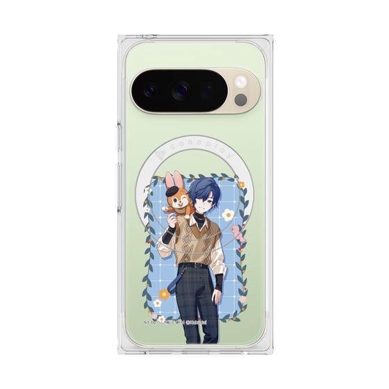 Premium Square Case with Pixelsnap［ Hatsune Miku × Kuppy Ramune - KAITO × Kuppy - Full-body Illustration 1 ］
