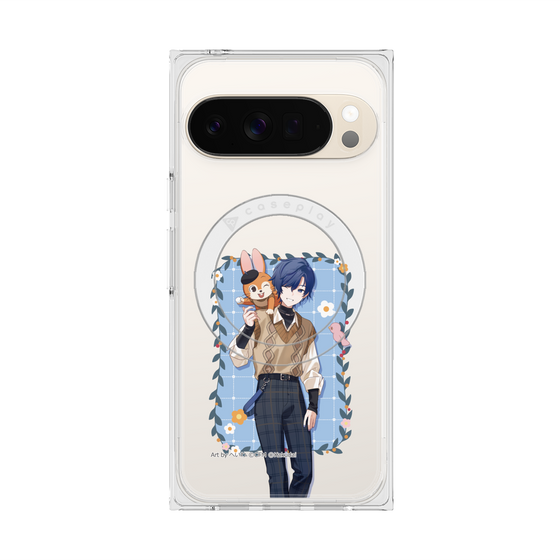Premium Square Case with Pixelsnap［ Hatsune Miku × Kuppy Ramune - KAITO × Kuppy - Full-body Illustration 1 ］