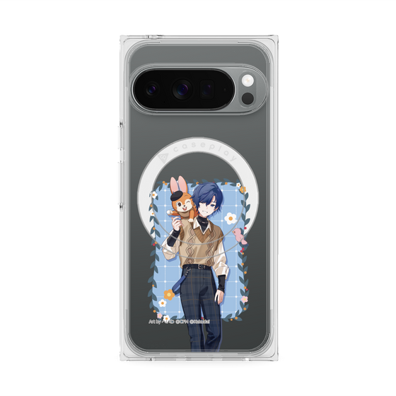 Premium Square Case with Pixelsnap［ Hatsune Miku × Kuppy Ramune - KAITO × Kuppy - Full-body Illustration 1 ］