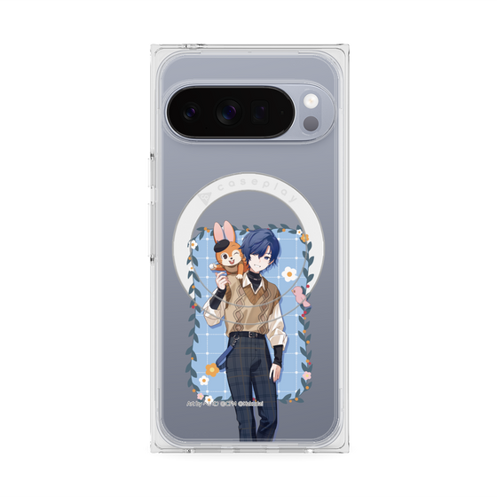 Premium Square Case with Pixelsnap［ Hatsune Miku × Kuppy Ramune - KAITO × Kuppy - Full-body Illustration 1 ］