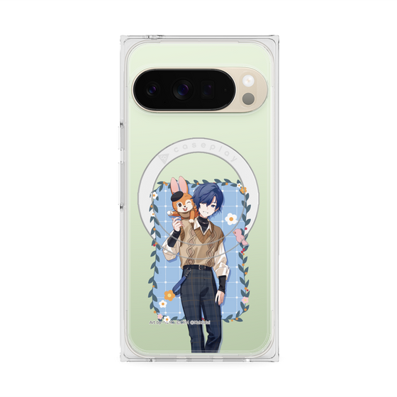Premium Square Case with Pixelsnap［ Hatsune Miku × Kuppy Ramune - KAITO × Kuppy - Full-body Illustration 1 ］