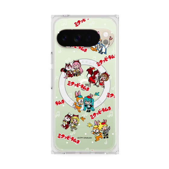 Premium Square Case with Pixelsnap［ Hatsune Miku × Kuppy Ramune - Overall Pattern ］