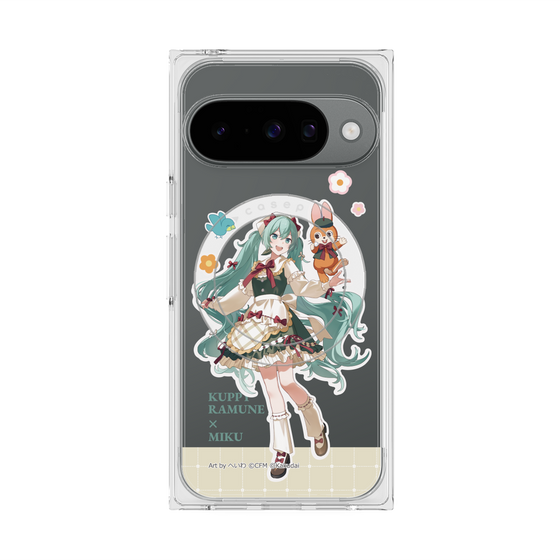 Premium Square Case with Pixelsnap［ Hatsune Miku × Kuppy Ramune - Hatsune Miku × Kuppy - Full-body Illustration 2 ］