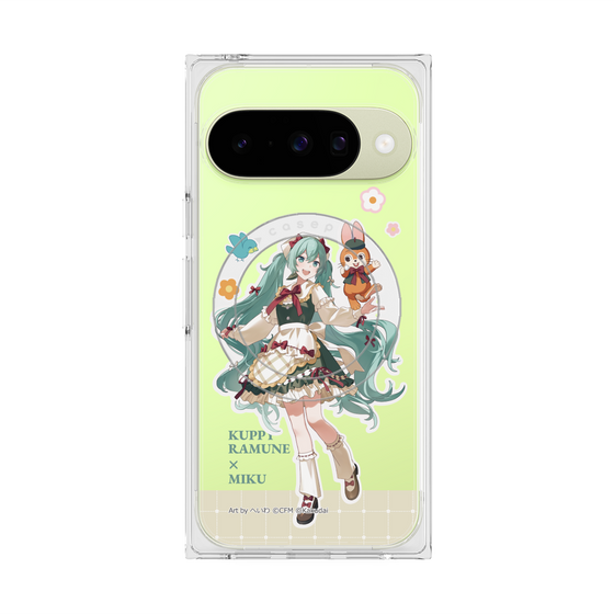 Premium Square Case with Pixelsnap［ Hatsune Miku × Kuppy Ramune - Hatsune Miku × Kuppy - Full-body Illustration 2 ］