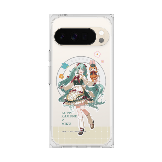 Premium Square Case with Pixelsnap［ Hatsune Miku × Kuppy Ramune - Hatsune Miku × Kuppy - Full-body Illustration 2 ］