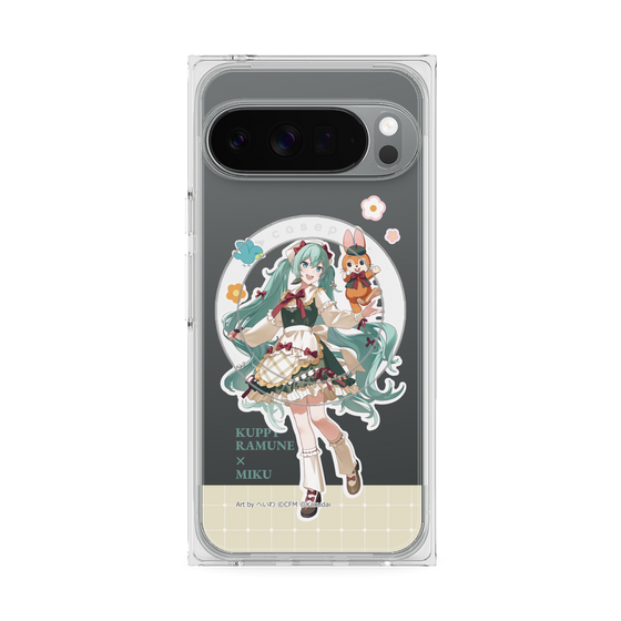 Premium Square Case with Pixelsnap［ Hatsune Miku × Kuppy Ramune - Hatsune Miku × Kuppy - Full-body Illustration 2 ］
