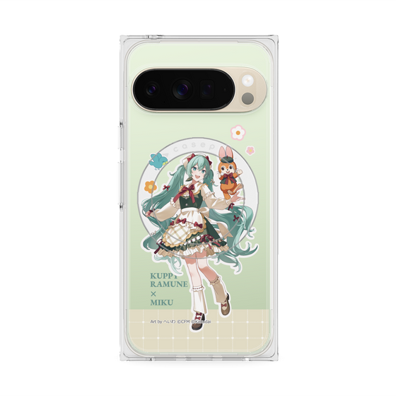 Premium Square Case with Pixelsnap［ Hatsune Miku × Kuppy Ramune - Hatsune Miku × Kuppy - Full-body Illustration 2 ］