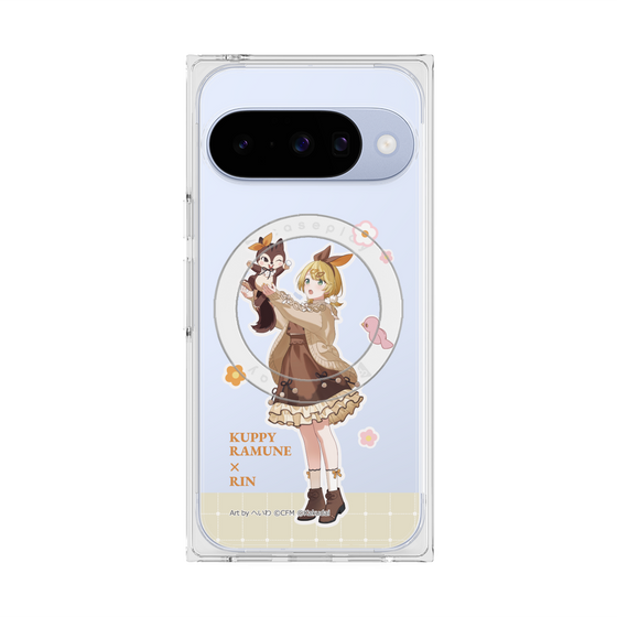 Premium Square Case with Pixelsnap［ Hatsune Miku × Kuppy Ramune - Kagamine Rin × Ram - Full-body Illustration 2 ］